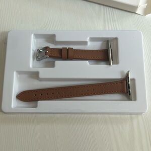 Apple Watch brown leather/silver band